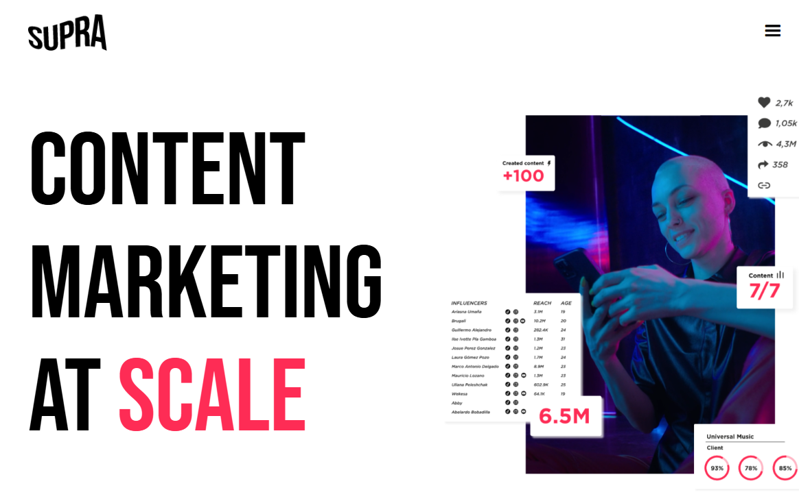 Screenshot of Supra app